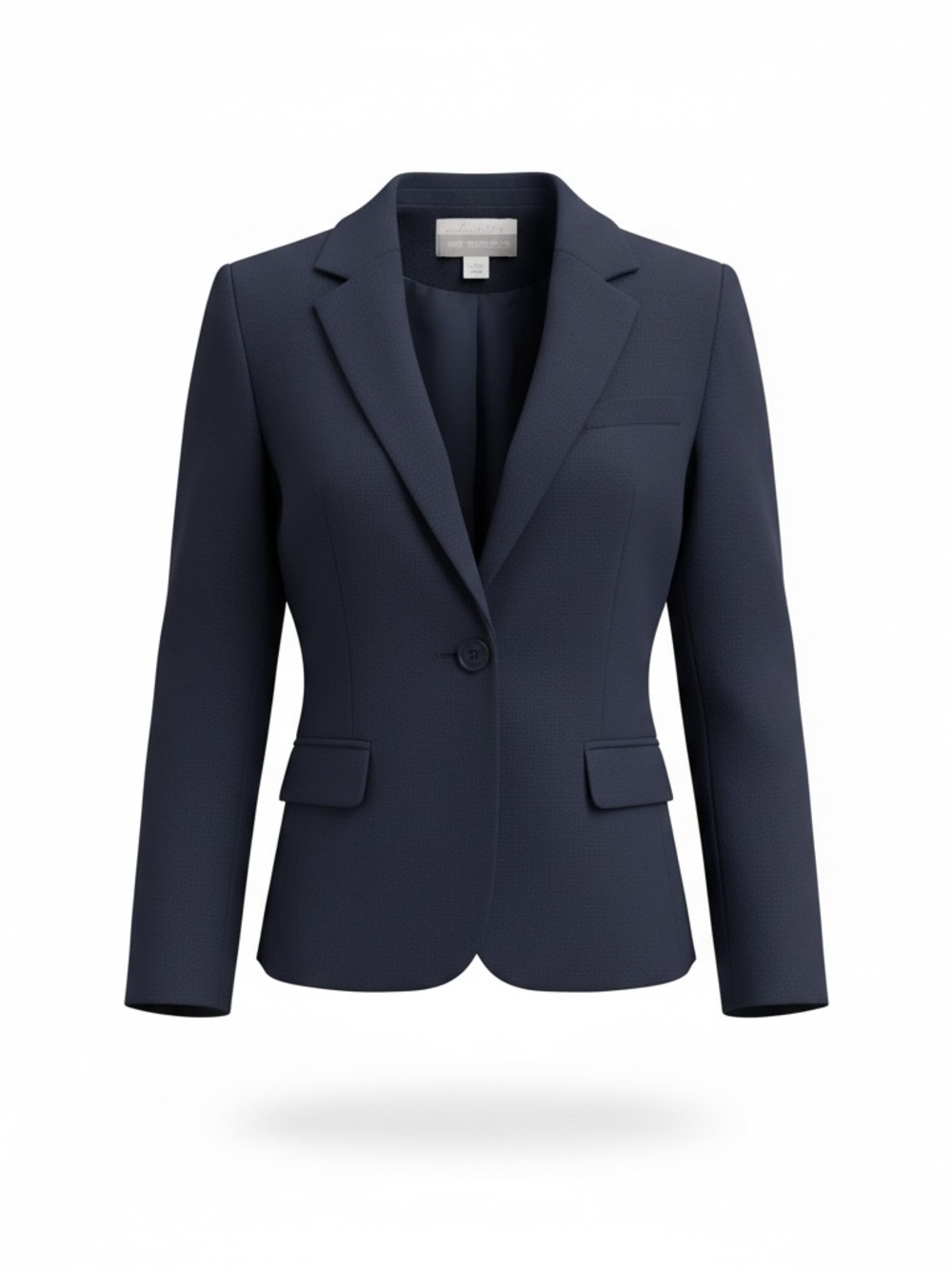 Tailored Navy Single-Button Womens Blazer